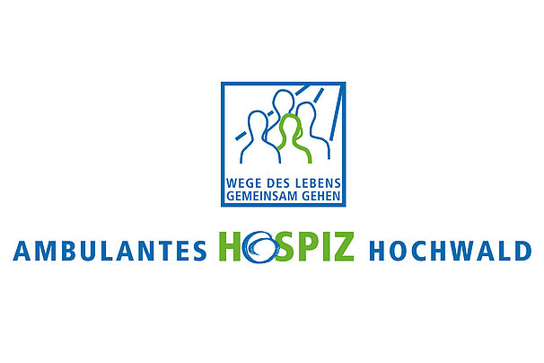 Logo von Ambulantes Hospiz Hochwald mit stilisierten Figuren und dem Text 'Wege des Lebens gemeinsam gehen'