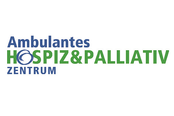 Logo Ambulantes Hospiz & Palliativ Zentrum mit blau-grünem Schriftzug